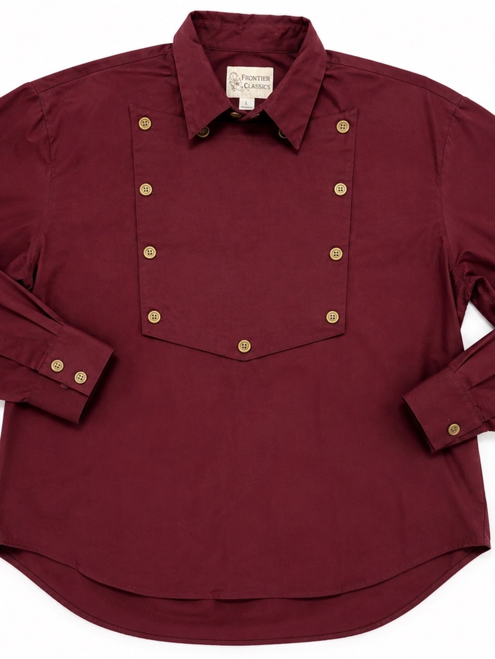 Frontier Classics Men’s Burgundy Western Bib Dress Shirt